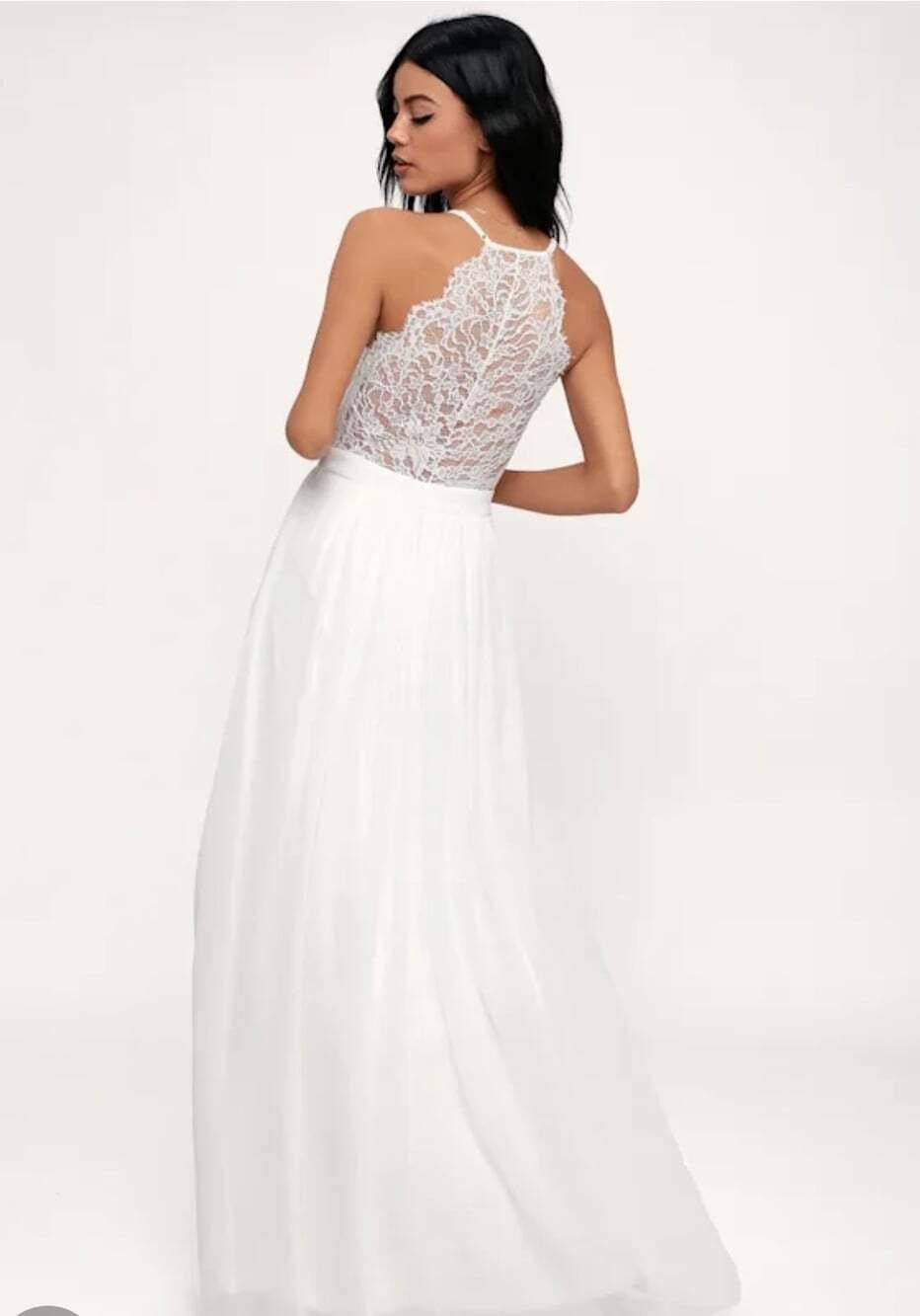 Lulus Everlasting Beauty White Floral V-Neck Lace Sleeveless Maxi Dress Boho